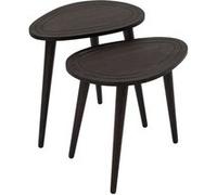 Toilinux - Lot de 2 tables d'appoint Théodore en bois massif - Gris foncé - Théodore G