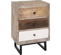 Atmosphera - Lot de 2 tables de chevet 3 tiroirs - H.73 cm - Multicouleur - Koval Beige