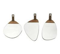 Toilinux - Lot de 3 miroirs avec détail effet bois en MDF - Marron Marron G