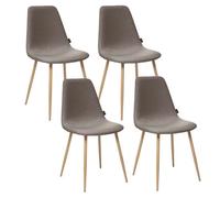 Lot de 4 - Chaise design scandinave Roka - Taupe