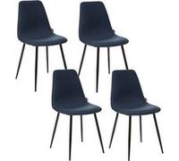 Lot de 4 - Chaise Nokas - Pied en métal - Bleu navy