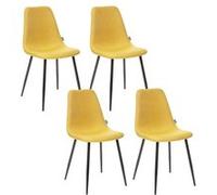 Toilinux - Lot de 4 - Chaise Nokas - Pied en métal - Jaune Jaune G
