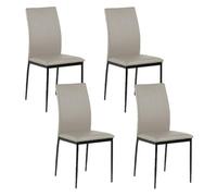 Toilinux - Lot de 4 chaises de salle à manger MIDENA - Taupe