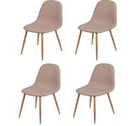 Toilinux - Lot de 4 Chaises de table design scandinave Oslo - Taupe