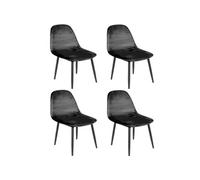 Toilinux - Lot de 4 Chaises de table design velours Inoui - Noir - Inoui