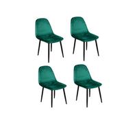 Toilinux - Lot de 4 Chaises de table design velours Inoui - Vert émeraude - Inoui
