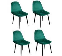 Toilinux - Lot de 4 Chaises de table design velours Inoui - Vert émeraude - Inoui Vert G