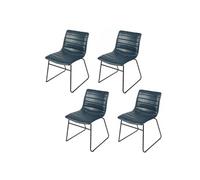 Toilinux - Lot de 4 Chaises design industriel Brooklyn - Bleu - Brooklyn