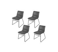 Toilinux - Lot de 4 Chaises design industriel Brooklyn - Gris - Brooklyn