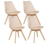 Toilinux - Lot de 4 Chaises design scandinave Baya - Beige - Baya Beige G