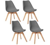 Toilinux - Lot de 4 Chaises design scandinave Baya - Gris foncé