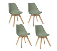 Atmosphera – Lot de 4 chaises Baya – design scandinave – Vert