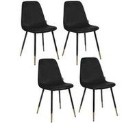 Toilinux - Lot de 4 Chaises design velours Tyka - Noir - Tyka noir G