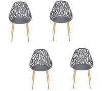 Lot De 4 Chaises D'extérieur Calvi En Polypropylène - Gris Gris