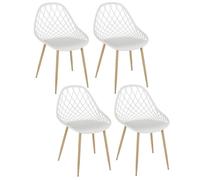 Lot De 4 Chaises D'extérieur Malaga En Polypropylène - Blanc Blanc