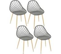 Lot De 4 Chaises D'extérieur Malaga En Polypropylène - Gris Gris