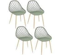Lot de 4 chaises d'extérieur Malaga en polypropylène - Vert