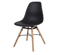 - Lot de 4 Chaises Jena structure en métal et pied en bois - Noir - Jena