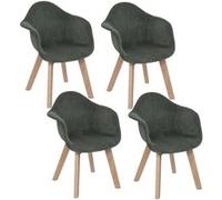 Toilinux - Lot de 4 Chaises pour enfant Lena avec Accoudoirs - Rose - Lena Rose G