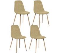 Toilinux - Lot de 4 Chaises Roka - Jaune moutarde - Roka Jaune G