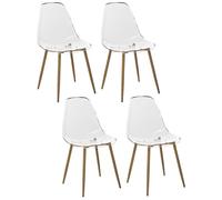 - Lot de 4 Chaises Thao en polycarbonate - Transparent et Beige - Taho