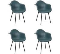 Toilinux - Lot de 4 fauteuils GUSTAV - Bleu - Gustav G