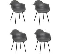 Toilinux - Lot de 4 fauteuils GUSTAV - Gris foncé - Gustav Gris foncé G