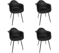 Toilinux - Lot de 4 fauteuils GUSTAV - Noir - Gustav G