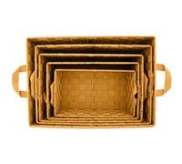 Toilinux - Lot de 5 Paniers avec 2 sangles en Polypropylène et Métal - Jaune Curry - Housebox Jaune G