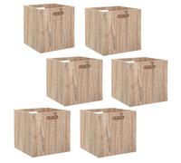 Five Gloves – Boîtes de rangement Mix n' Modul – Lot de 6 – Effet bois MDF 31x31 cm – Chêne naturel