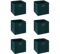 Lot De 6 Boîtes De Rangement En Tissu Mix 'n Modul - L.31 X L.31 X H.31 Cm - Bleu Pétrole