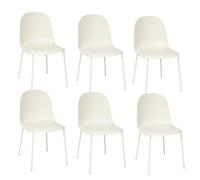 Toilinux - Lot de 6 chaises ASAN - Beige