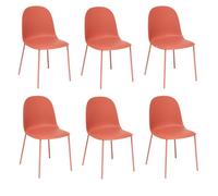 Toilinux - Lot de 6 chaises ASAN - Terracotta - ASAN rouge G