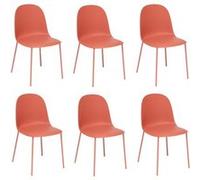 Toilinux - Lot de 6 chaises ASAN - Terracotta - ASAN rouge G