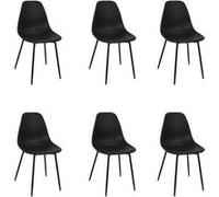 Toilinux - Lot de 6 chaises GUSTAV - Noir - Gustav G