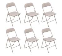 Toilinux.com Lot de 6 chaises Pliantes en PVC - Beige