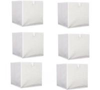 The Home Deco Factory - Lot de 6 cubes de rangement pliable bouclette - 30 x 30 cm - Beige Beige