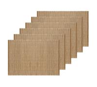 Toilinux – Lot de 6 sets de table en bambou rectangulaires – 45 x 30 cm – Beige G