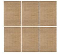 Toilinux - Lot de 6 Sets de table en bambou rectangulaire - 45 x 30 cm