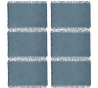 Toilinux - Lot de 6 Sets de table Maha en coton - 45 x 30 cm - Bleu canard - Maha