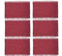 Toilinux - Lot de 6 Sets de table Maha en coton - 45 x 30 cm - Grenat - Maha