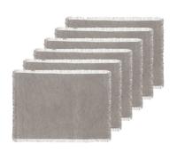 Toilinux - Lot de 6 Sets de table Maha en coton - 45 x 30 cm - Gris
