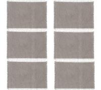 Toilinux - Lot de 6 Sets de table Maha en coton - 45 x 30 cm - Gris - Maha Gris