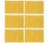 Toilinux - Lot de 6 Sets de table Maha en coton - Longueur 45 cm x Largeur 30 cm - Jaune - Maha Jaune G