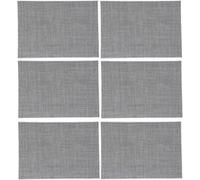 Toilinux - Lot de 6 Sets de table rectangulaire Maoli - 50 x 30 cm - Gris - Maoli Gris G