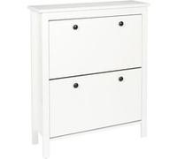 Toilinux - Meuble à chaussures Elisabeth avec 2 portes - Blanc Blanc G