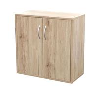 Toilinux - Meuble de rangement à 2 portes Pratik - Hauteur 58,50 cm - Bois clair