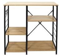 Toilinux - Meuble de rangement d'appoint Stan - Métal et bois - Hauteur 82 cm Marron G