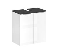 Toilinux - Meuble sous vasque design Samy - L. 56 x H. 60 cm - Blanc Blanc