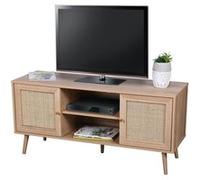 - Meuble TV Bali en cannage et panneaux de particules - 2 portes - Bali